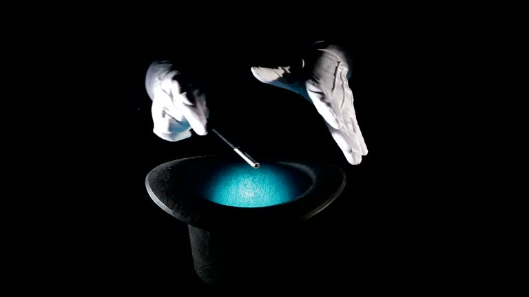 Stage Events magician showing a magic trick hd